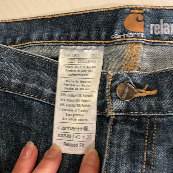 Men’s Carhartt relaxed fit 40x30 denim Jeans carpenter - Picture 11 of 14